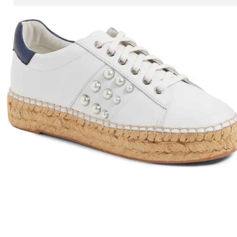 Marc Fisher Marge espadrille sneakers pearl&raffia